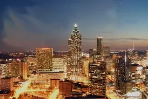 Atlanta Georgia - city skyline at night