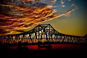 Baton Rouge Louisiana - bridge at sunset