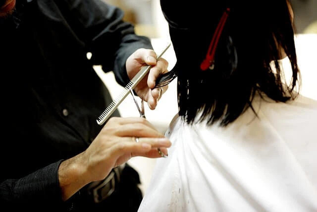 Beauty Salon-Woman cutting another woman's hair