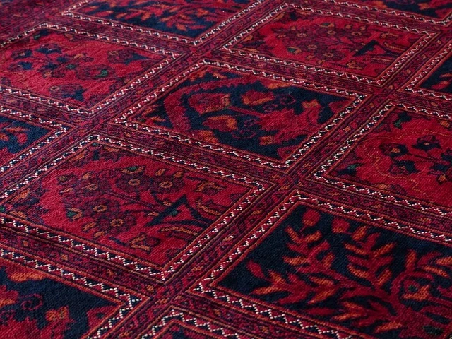 Carpet Cleaning - dark red pattered carpet