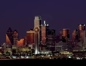 Corpus Christi Texas - city buildings at night