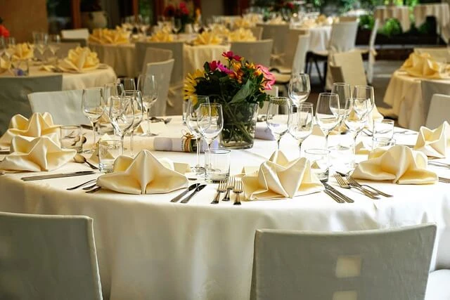 Event Planning-several tables set for banquet
