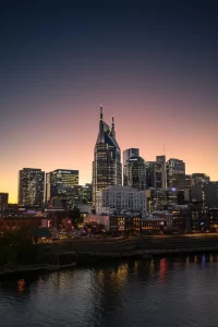 Nashville Tennessee - City buildings at dusk