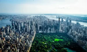 New York - aerial view of city and Central Park