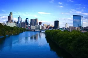 Philadelphia - view of city and the Schuylkill River