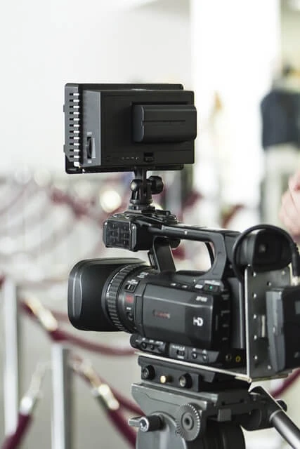 Videography Business-professional camera on tripod