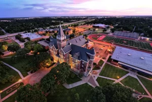 Wichita Kansas - drone view of KSU and field